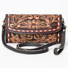 ADBGA359 American Darling Hand Tooled Floral Carved Genuine Leather Small Cross body Bag
