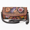 ADBGA360 American Darling Sunflower Painted Tooled Leather Barrel Crossbody Bag
