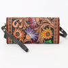 ADBGA360 American Darling Sunflower Painted Tooled Leather Barrel Crossbody Bag