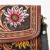 ADBGA360 American Darling Sunflower Painted Tooled Leather Barrel Crossbody Bag