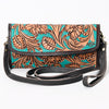 ADBGA361 American Darling Floral Tooled Leather Western Barrel Crossbody Purse