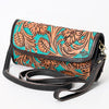 ADBGA361 American Darling Floral Tooled Leather Western Barrel Crossbody Purse