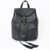 ADBG1179B American Darling Crocodile Embossed Leather Backpack -Western Flap Closure Bag