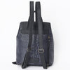 ADBG1179B American Darling Crocodile Embossed Leather Backpack -Western Flap Closure Bag