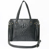 ADBG1180B American Darling Crocodile Embossed Leather Tote -Western Tassel Handbag