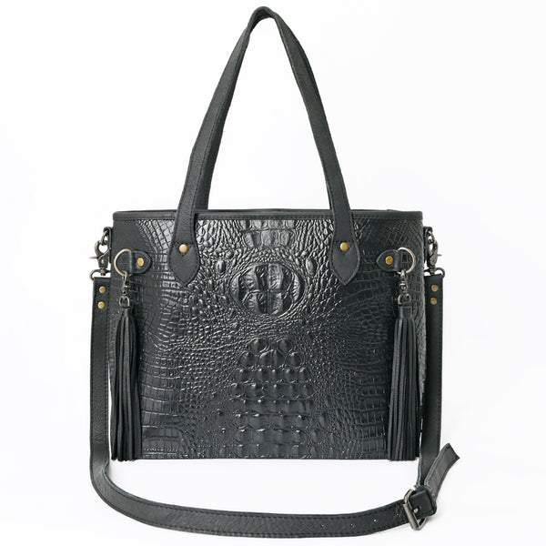 ADBG1180B American Darling Crocodile Embossed Leather Tote -Western Tassel Handbag