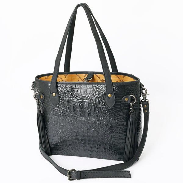 ADBG1180B American Darling Crocodile Embossed Leather Tote -Western Tassel Handbag