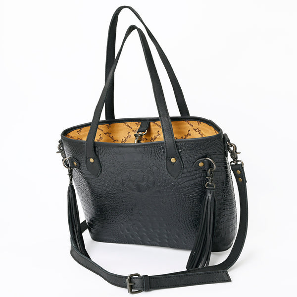 ADBG1180B American Darling Crocodile Embossed Leather Tote -Western Tassel Handbag