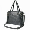 ADBG1180B American Darling Crocodile Embossed Leather Tote -Western Tassel Handbag