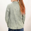ADBZ023 Women's Denim Western Blazer with Hand-Tooled Harness Leather Trim