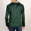 ADBZ024 Chic Fabric Blazer with Hand-Tooled Floral Leather Lapels & Collar