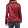 ADBZ028 Elegant Fabric Blazer Featuring Harness Leather Lapel Detailing