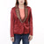 ADBZ028 Elegant Fabric Blazer Featuring Harness Leather Lapel Detailing