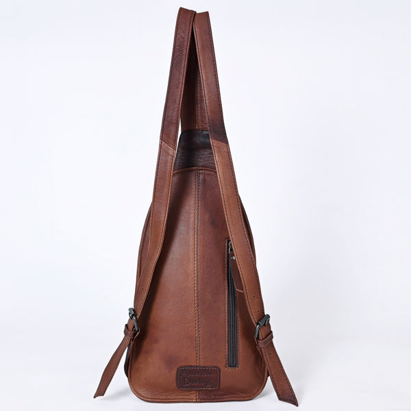 ADBG1182A American Darling Saddle Blanket & Hand Tooled Leather Sling Bag -Western Crossbody