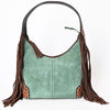 ADBGA371 American Darling Hand Tooled Floral Carved Suede Genuine Leather Hobo Bag