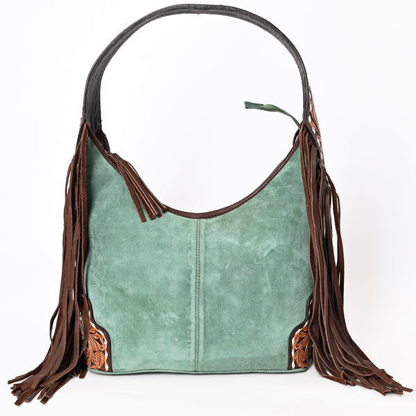 ADBGA371 American Darling Hand Tooled Floral Carved Suede Genuine Leather Hobo Bag