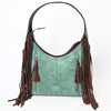 ADBGA371 American Darling Hand Tooled Floral Carved Suede Genuine Leather Hobo Bag