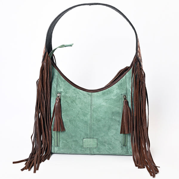 ADBGA371 American Darling Hand Tooled Floral Carved Suede Genuine Leather Hobo Bag