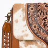 ADBGA375 American Darling Floral Tooled Leather Cowhide Western Messenger Bag