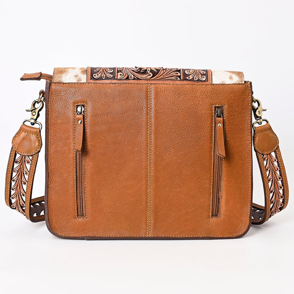 ADBGA375 American Darling Floral Tooled Leather Cowhide Western Messenger Bag