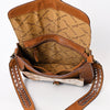 ADBGA375 American Darling Floral Tooled Leather Cowhide Western Messenger Bag