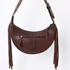 ADBGA376 American Darling Handcrafted Hair on Hide Fringe Hobo Western Tooled Leather Bag