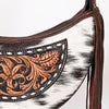 ADBGA376 American Darling Handcrafted Hair on Hide Fringe Hobo Western Tooled Leather Bag