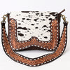 ADBGA377 Western Cowhide Tooled Leather Crossbody Sunflower Shoulder Bag