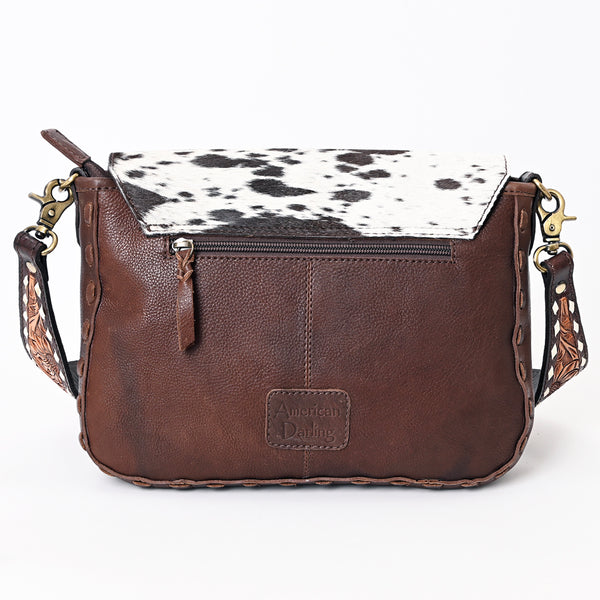 ADBGA377 Western Cowhide Tooled Leather Crossbody Sunflower Shoulder Bag