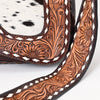 ADBGA377 Western Cowhide Tooled Leather Crossbody Sunflower Shoulder Bag