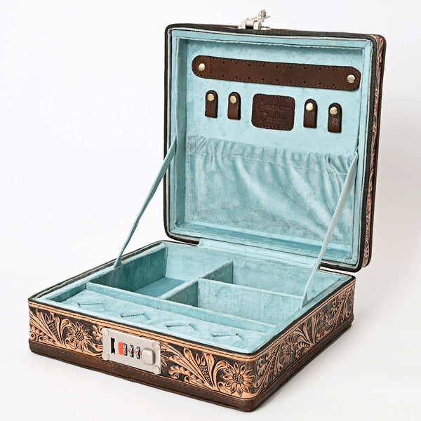 ADBGA300 American Darling Western Hand Tooled Leather Jewelry Case