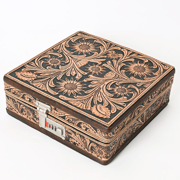 ADBGA300 American Darling Western Hand Tooled Leather Jewelry Case