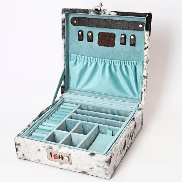 ADBGA300 American Darling Western Hand Tooled Leather Hair-On Cowhide Jewelry Case