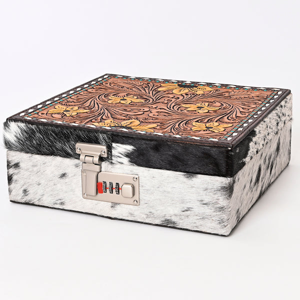 ADBGA300 American Darling Western Hand Tooled Leather Hair-On Cowhide Jewelry Case