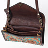 ADBGA378 American Darling Turquoise Hand-Tooled Leather Envelope Bag Genuine Western Style