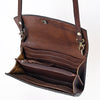 ADBGA379 Western Sunflower Tooled Leather Organiser Bag Handcrafted Floral Crossbody Wallet