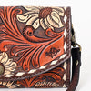 ADBGA379 Western Sunflower Tooled Leather Organiser Bag Handcrafted Floral Crossbody Wallet