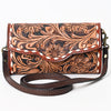 ADBGA381 American Darling Handcrafted Sunflower Tooled Leather Barrel Crossbody