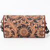 ADBGA381 American Darling Handcrafted Sunflower Tooled Leather Barrel Crossbody