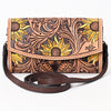 ADBGA382 American Darling Hand Tooled Floral Carved Genuine Leather Small Cross body Bag