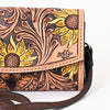ADBGA382 American Darling Hand Tooled Floral Carved Genuine Leather Small Cross body Bag