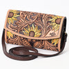 ADBGA382 American Darling Hand Tooled Floral Carved Genuine Leather Small Cross body Bag