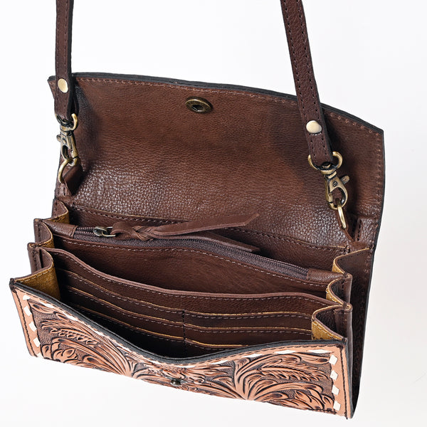 ADBGA383 American Darling Buck Stitched Hand Tooled Genuine Leather Small Cross body Bag