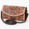 ADBGA383 American Darling Buck Stitched Hand Tooled Genuine Leather Small Cross body Bag