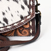 ADBGA384 American Darling Hair-On Cowhide Buck Stitched Small Cross body Bag Hand Tooled Genuine Leather