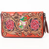 ADBGA386 American Darling Hand Tooled Floral Carved Genuine Leather Organizer Bag