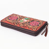 ADBGA386 American Darling Hand Tooled Floral Carved Genuine Leather Organizer Bag