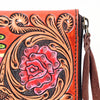 ADBGA386 American Darling Hand Tooled Floral Carved Genuine Leather Organizer Bag