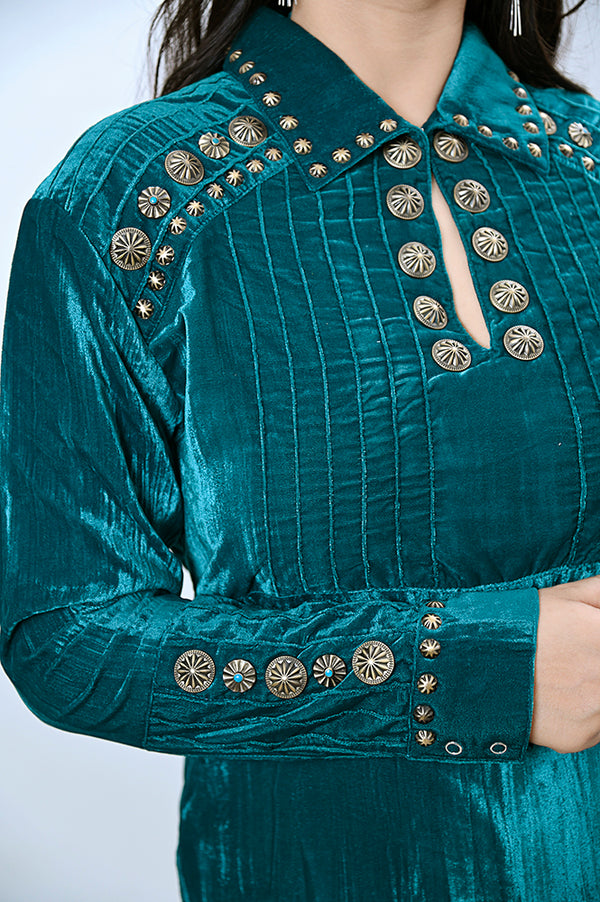 ADSH036 Fabric Women Shirt Dress Tunic Ladies Girl Top