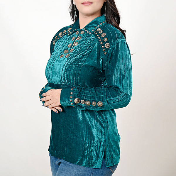 ADSH036 Fabric Women Shirt Dress Tunic Ladies Girl Top